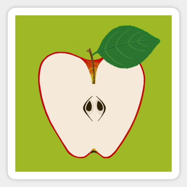 Apple half Magnet by Obstinate and Literate